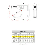 7551 - Supporto singolo - Misura 1" - Tipo alto 7551 1A