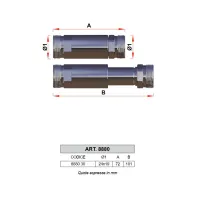 8880 - SIMPLYFAR - Raccordo allungabile cromato adatto come giunto di riparazione - estensione 72-101 mm - misura 24x19 8880 30