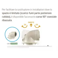 Baxi Curva coassiale 90° ribassata ø 60/100 KA00049