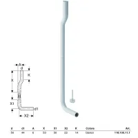 Geberit kit curva di risciacquo 90° disassata. Tubo cacciata PVC. Per cassetta esterna. 118.100.11.1