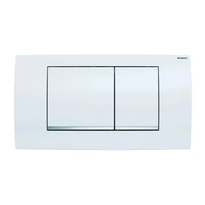 Geberit placca di comando twinline 30 per risciacquo a due quantità, colore bianco/cromo lucido 115.899.KJ.1