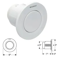 Geberit comando a distanza tipo 01 pneumatico, per risciacquo ad una quantità, per cassetta di risciacquo da incasso sigma 8 cm, pulsante da incasso, colore bianco 116.041.11.1