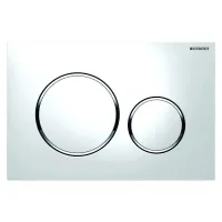 SIGMA20 placca di comando per risciacquo a due quantità, placca e tasti colore bianco, anelli design finitura cromo 115.882.KJ.1