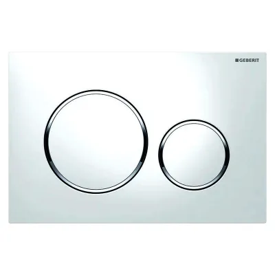 SIGMA20 placca di comando per risciacquo a due quantità, placca e tasti colore bianco, anelli design finitura cromo 115.882.KJ.1