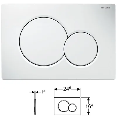 SIGMA01 placca di comando per risciacquo a due quantità, colore bianco 115.770.11.5