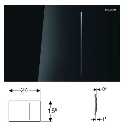 Geberit SIGMA70 placca di comando per risciacquo a due quantità e per cassetta di risciacquo da incasso sigma 8 cm, colore nero 115.625.SJ.1