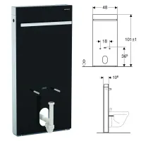 Geberit MONOLITH modulo sanitario per bidet H.101 cm, con portasalviette, colore nero finitura vetro lucido 131.030.SJ.5