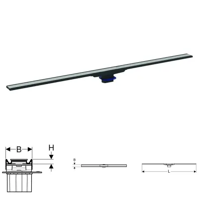 Geberit canaletta per doccia a pavimento finitura telaio acciaio inox e superficie elettrolucidata in acciaio inox spazzolato 154.456.KS.1