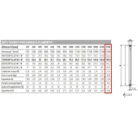 Ardesia radiatore tubolare 2 colonne 11 elementi h.2500 - colore bianco RAL9016 - completo di tappo cieco e riduzioni da 1/2" 3541700055221