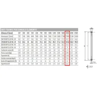 Ardesia radiatore tubolare 2 colonne 7 elementi h.2000 M2 - colore bianco RAL9016 - Allacciamento da 3/4" monotubo, 1 tappo chiuso e 2 riduzioni da 3/8" 3541700003544