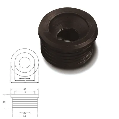 Morsetto gomma nera per curve tecniche mm.50 tubi mm.25/32 225200GN