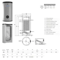 Bollitore verticale BOLLY 1 ST WB 150 lt con 1 scambiatore fisso per produzione A.C.S. 3105162321101