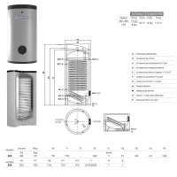 Bollitore verticale BOLLY 1 ST WB 500 lt con 1 scambiatore fisso per produzione A.C.S. 3105162321105