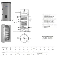 Bollitore verticale BOLLY 2 ST WB da 150 litri per produzione di A.C.S. con 2 scambiatori fissi 3135162321201