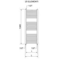 Radiatore bagno scaldasalviette Lisa 22 509W 400x1385 I50 RAL9016 3551640000027