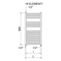 Radiatore scaldasalviette termoarredo Lisa 25 427W 450x980 - colore bianco RAL9016 3551580000970