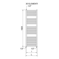 Radiatore scaldasalviette termoarredo Lisa 25 679W 450x1600 - colore bianco RAL9010 3551586100230