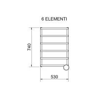 Radiatore LAURA elettrico dim. 530x740 mm 150W colore inox lucido - con interruttore 3581570400003