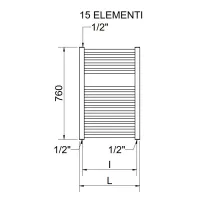 Radiatore scaldasalviette termoarredo Lisa 25 500x760 - colore bianco RAL9016 3551580000948