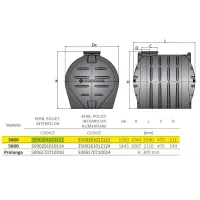 Serbatoio PE cilindrico orizzontale da interro - capienza 3000 litri 3500261010112