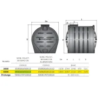 Serbatoio PE cilindrico orizzontale da interro - capienza 5000 litri 3500261010114