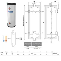 Volano termico pensile PDC 50 litri per pompa di calore 3070160920003