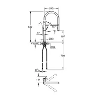 Grohe Essence new miscelatore monocomando per lavello, con doccetta professionale, finitura cromo 30294000