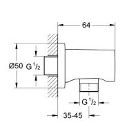 Grohe Rainshower raccordo erogatore, finitura super steel 27057DC0