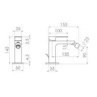 Teo miscelatore bidet con salterello e scarico TEO14S 1