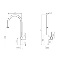 Geda KT21E Mura Miscelatore cucina con doccetta - cromo KT21E 1