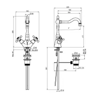 Miscelatore cromato monoforo lavabo Elizabeth F5091CR