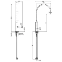 Miscelatore monoforo lavello Nomos cromato , 2 tubi di alimentazione, canna girevole F7107CR