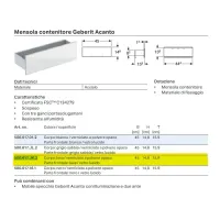 Geberit ACANTO mensola contenitore L.45 cm, completa di ganci portaoggetti, corpo colore lava finitura opaco, fronte colore lava finitura vetro lucido 500.617.JK.2