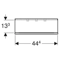 Geberit ACANTO mensola contenitore L.45 cm, completa di ganci portaoggetti, corpo colore lava finitura opaco, fronte colore lava finitura vetro lucido 500.617.JK.2