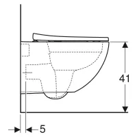 Geberit ACANTO vaso sospeso a cacciata Rimfree, completo di sedile con chiusura ammortizzata e sgancio rapido, colore bianco finitura lucido 500.606.01.2