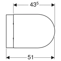 Geberit ACANTO vaso sospeso a cacciata Rimfree, completo di sedile con chiusura ammortizzata e sgancio rapido, colore bianco finitura lucido 500.606.01.2