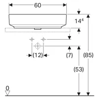 Geberit VARIFORM lavabo ellittico da appoggio 60 cm con piano per foro del rubinetto, colore bianco finitura lucido 500.777.01.2