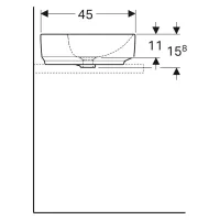 Geberit VARIFORM lavabo ellittico da appoggio 60 cm con piano per foro del rubinetto, colore bianco finitura lucido 500.777.01.2