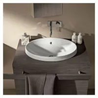 Geberit VARIFORM lavabo ovale soprapiano 55 cm, da incasso, senza foro rubinetteria, con troppopieno, colore bianco finitura lucido 500.716.01.2