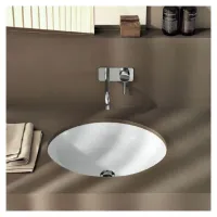 Geberit VARIFORM lavabo rotondo sottopiano da incasso 39 cm, senza foro rubinetteria, con troppopieno, colore bianco finitura lucido 500.744.01.2