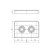 Piastrina doppia coprimuro. Per tubazioni con diametro esterno da 12 a 20 mm. Interasse 35 mm 449901