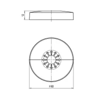 Piastrina singola coprimuro. Per tubazioni con diametro esterno da 12 a 20 mm. Finitura: bianco RAL 9010 449900