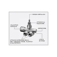 0286 - Valvola MONO-BITUBO termostatizzabile destra a squadra cromata - sonda ø 10 - misura 1/2" 0286