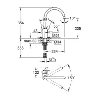 Grohe Erostyle Cosmopolitan miscelatore monocomando per lavello finitura cromo 33975004