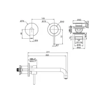 Miscelatore lavabo, solo parte esterna, corpo incasso da ordinare separatamente F3051WLX9CR.K