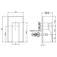 Miscelatore incasso doccia con deviatore a 2 uscite, deviatore, solo parte esterna, corpo incasso da ordinare separatamente F 3000 K F3969X4CR.K