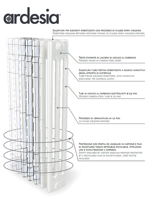 Ardesia Cordivari - radiatore tubolare in acciao